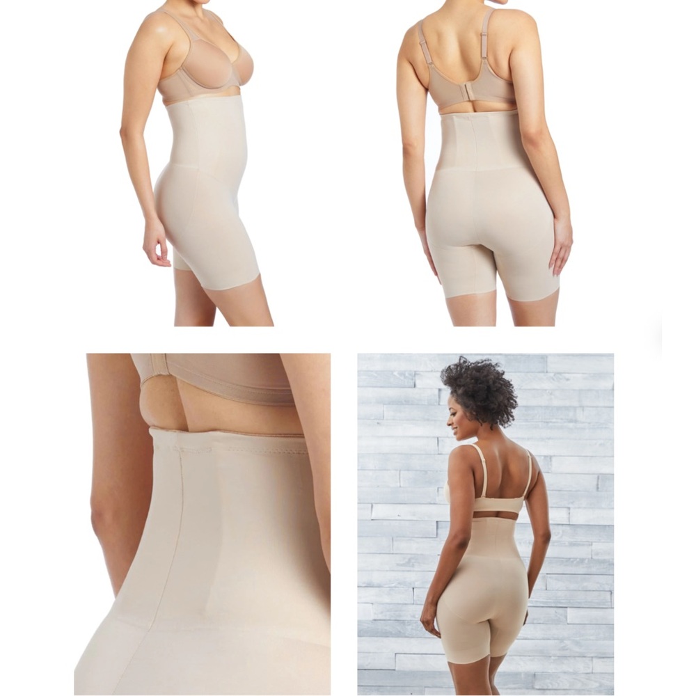 TC Fine Intimates Shape Away Hi-Waist Thigh Slimmer - 4099 Nude Beige Size Large